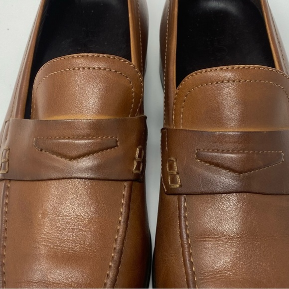 HUGO BOSS Penny Loafers Men\'s Brown Leather Dress Highline Slip On main image 6